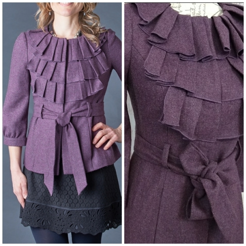 𝅺Anthropologie Tabitha Foilage Finder Ruffle Blazer